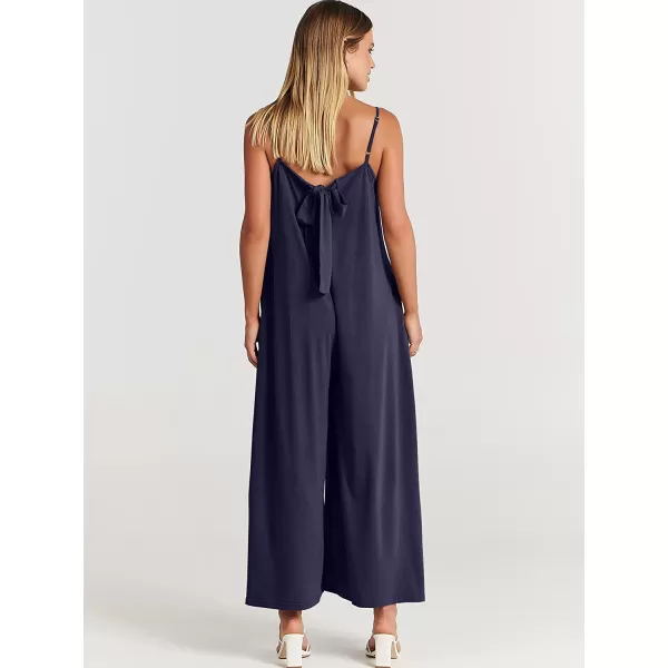 imageANRABESS Womens Summer Casual Spaghetti Strap V Neck Oversized Wide Leg Jumpsuit Pockets Beach Travel OutfitsNavy Blue