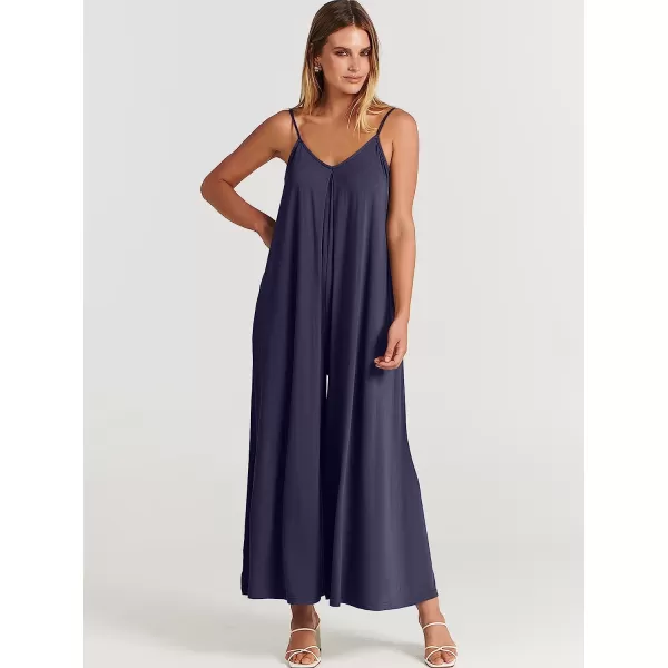 imageANRABESS Womens Summer Casual Spaghetti Strap V Neck Oversized Wide Leg Jumpsuit Pockets Beach Travel OutfitsNavy Blue
