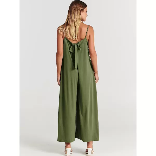 imageANRABESS Womens Summer Casual Spaghetti Strap V Neck Oversized Wide Leg Jumpsuit Pockets Beach Travel OutfitsOlive
