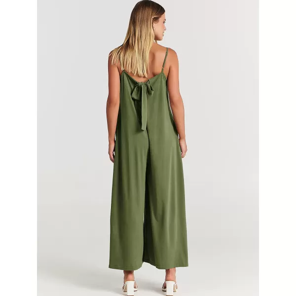 imageANRABESS Womens Summer Casual Spaghetti Strap V Neck Oversized Wide Leg Jumpsuit Pockets Beach Travel OutfitsOlive