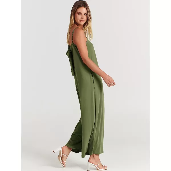 imageANRABESS Womens Summer Casual Spaghetti Strap V Neck Oversized Wide Leg Jumpsuit Pockets Beach Travel OutfitsOlive