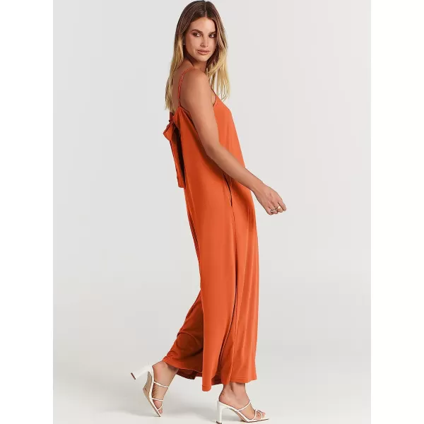 imageANRABESS Womens Summer Casual Spaghetti Strap V Neck Oversized Wide Leg Jumpsuit Pockets Beach Travel OutfitsOrange