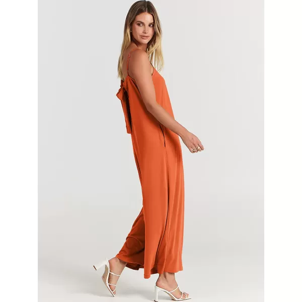 imageANRABESS Womens Summer Casual Spaghetti Strap V Neck Oversized Wide Leg Jumpsuit Pockets Beach Travel OutfitsOrange
