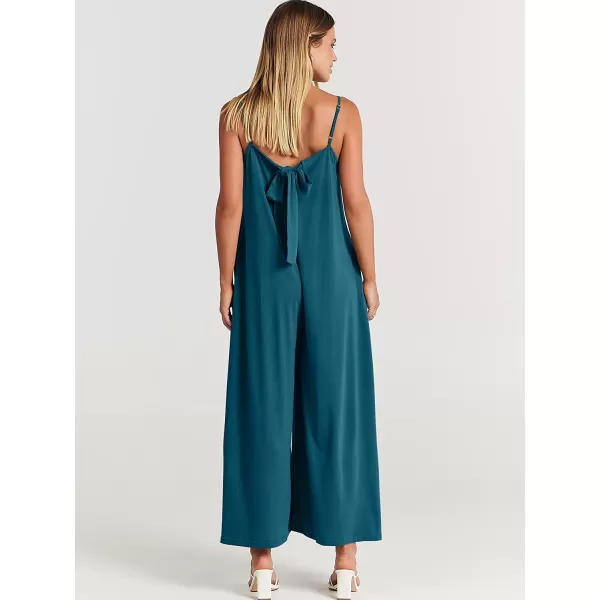 imageANRABESS Womens Summer Casual Spaghetti Strap V Neck Oversized Wide Leg Jumpsuit Pockets Beach Travel OutfitsTeal Blue