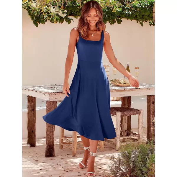imageANRABESS Womens Summer Casual Square Neck Sleeveless Empire Waist Flowy Tank Beach Midi Dress PocketsBlue