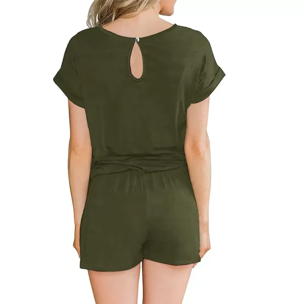 imageANRABESS Womens Summer Crewneck Casual Loose Short Sleeve One Piece Jumpsuit Rompers Outfits with Pockets01 Army Green