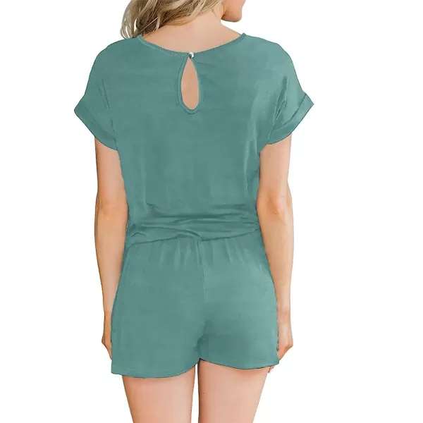 imageANRABESS Womens Summer Crewneck Casual Loose Short Sleeve One Piece Jumpsuit Rompers Outfits with Pockets01 Green