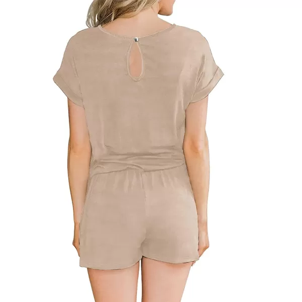 imageANRABESS Womens Summer Crewneck Casual Loose Short Sleeve One Piece Jumpsuit Rompers Outfits with Pockets01 Khaki