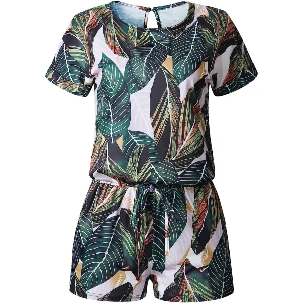 imageANRABESS Womens Summer Crewneck Casual Loose Short Sleeve One Piece Jumpsuit Rompers Outfits with Pockets01 Leaf
