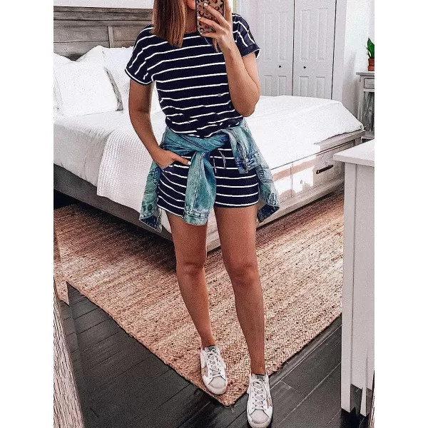 imageANRABESS Womens Summer Crewneck Casual Loose Short Sleeve One Piece Jumpsuit Rompers Outfits with Pockets01 Navy White Stripes