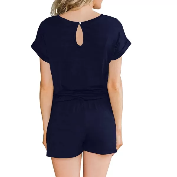 imageANRABESS Womens Summer Crewneck Casual Loose Short Sleeve One Piece Jumpsuit Rompers Outfits with Pockets01 Navyblue