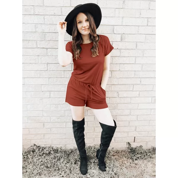 imageANRABESS Womens Summer Crewneck Casual Loose Short Sleeve One Piece Jumpsuit Rompers Outfits with Pockets01 Rust