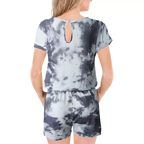 imageANRABESS Womens Summer Crewneck Casual Loose Short Sleeve One Piece Jumpsuit Rompers Outfits with Pockets01 Tie Dye Space Gray