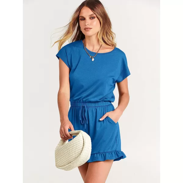 imageANRABESS Womens Summer Crewneck Casual Loose Short Sleeve One Piece Jumpsuit Rompers Outfits with PocketsBlue