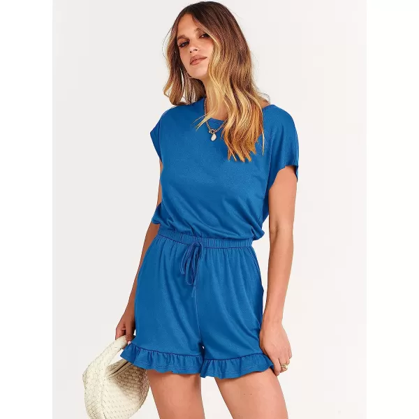imageANRABESS Womens Summer Crewneck Casual Loose Short Sleeve One Piece Jumpsuit Rompers Outfits with PocketsBlue