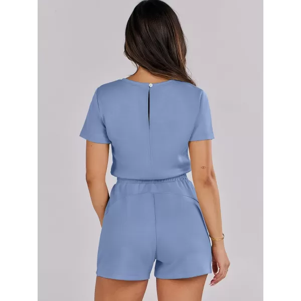 imageANRABESS Womens Summer Crewneck Casual Loose Short Sleeve One Piece Rompers Jumpsuit Outfits with PocketsBlue