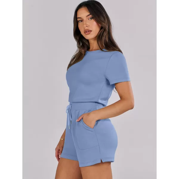 imageANRABESS Womens Summer Crewneck Casual Loose Short Sleeve One Piece Rompers Jumpsuit Outfits with PocketsBlue