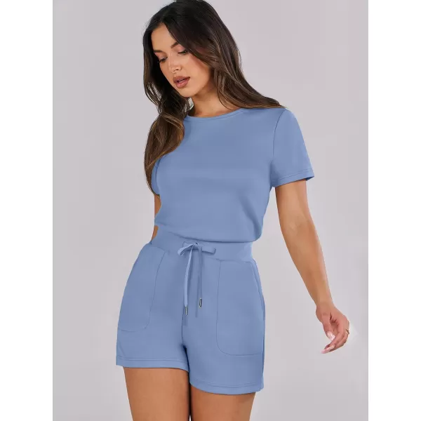 imageANRABESS Womens Summer Crewneck Casual Loose Short Sleeve One Piece Rompers Jumpsuit Outfits with PocketsBlue