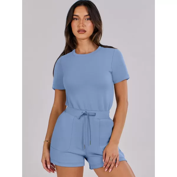 imageANRABESS Womens Summer Crewneck Casual Loose Short Sleeve One Piece Rompers Jumpsuit Outfits with PocketsBlue