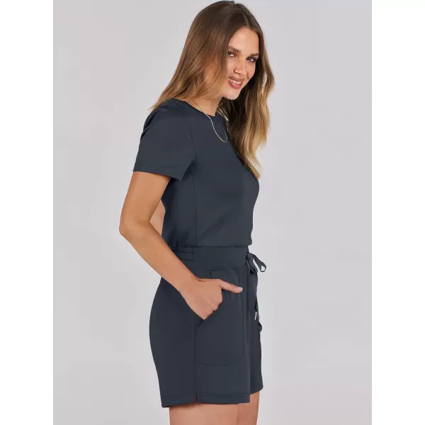 imageANRABESS Womens Summer Crewneck Casual Loose Short Sleeve One Piece Rompers Jumpsuit Outfits with PocketsDark Grey