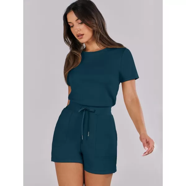 imageANRABESS Womens Summer Crewneck Casual Loose Short Sleeve One Piece Rompers Jumpsuit Outfits with PocketsLake