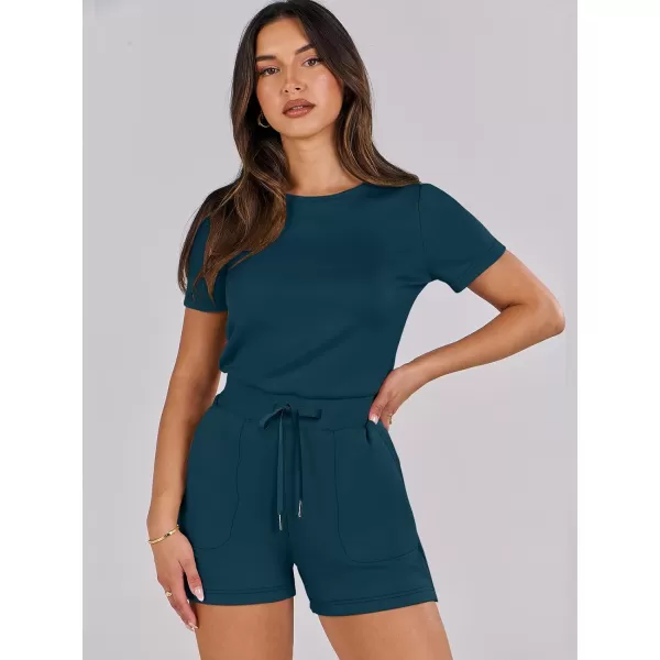 imageANRABESS Womens Summer Crewneck Casual Loose Short Sleeve One Piece Rompers Jumpsuit Outfits with PocketsLake