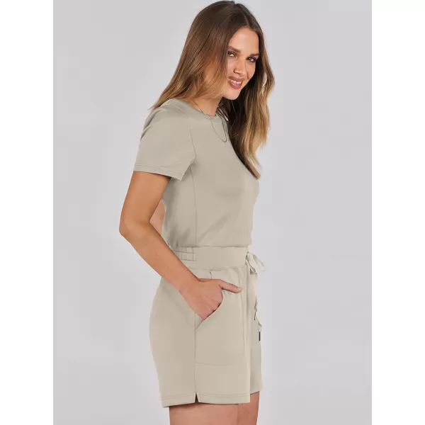 imageANRABESS Womens Summer Crewneck Casual Loose Short Sleeve One Piece Rompers Jumpsuit Outfits with PocketsLight Khaki