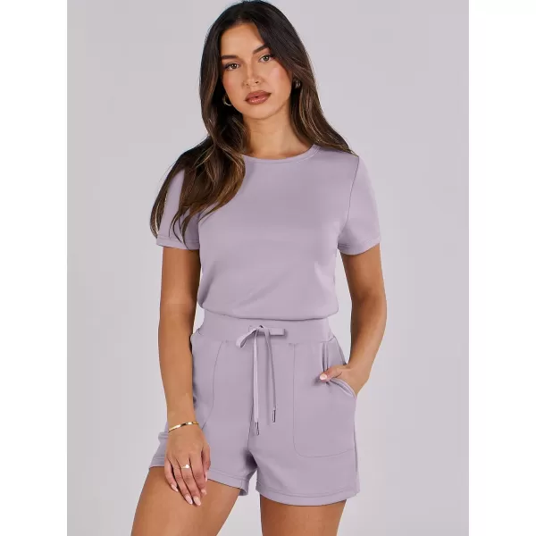 imageANRABESS Womens Summer Crewneck Casual Loose Short Sleeve One Piece Rompers Jumpsuit Outfits with PocketsPurple