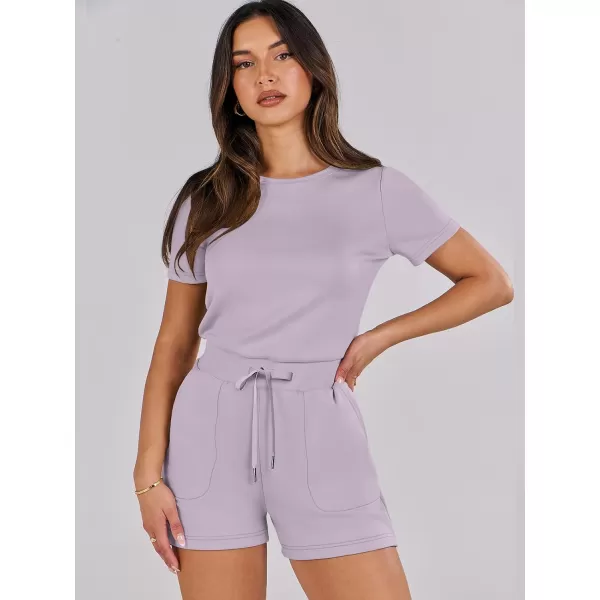 imageANRABESS Womens Summer Crewneck Casual Loose Short Sleeve One Piece Rompers Jumpsuit Outfits with PocketsPurple