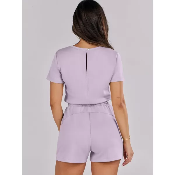imageANRABESS Womens Summer Crewneck Casual Loose Short Sleeve One Piece Rompers Jumpsuit Outfits with PocketsPurple