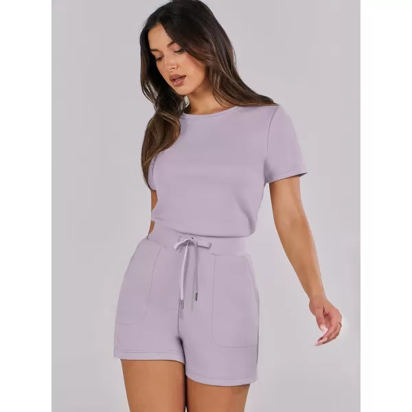 imageANRABESS Womens Summer Crewneck Casual Loose Short Sleeve One Piece Rompers Jumpsuit Outfits with PocketsPurple