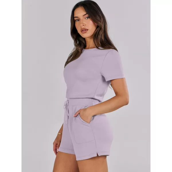 imageANRABESS Womens Summer Crewneck Casual Loose Short Sleeve One Piece Rompers Jumpsuit Outfits with PocketsPurple