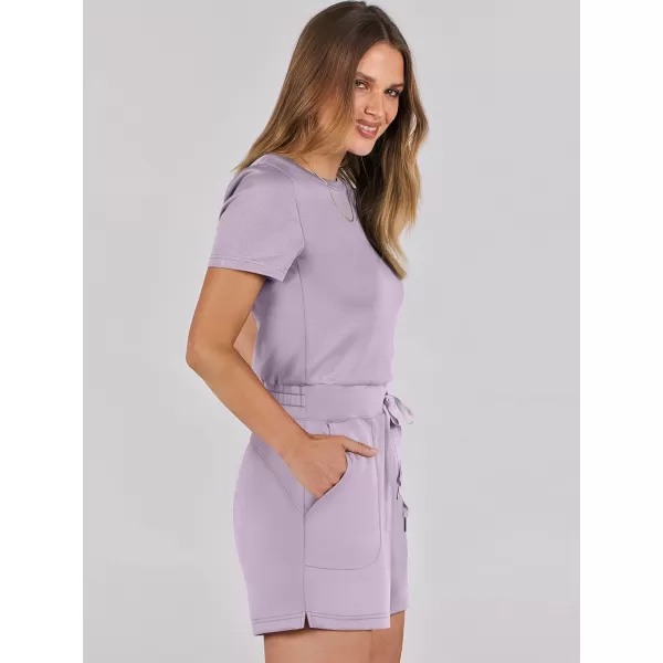 imageANRABESS Womens Summer Crewneck Casual Loose Short Sleeve One Piece Rompers Jumpsuit Outfits with PocketsPurple