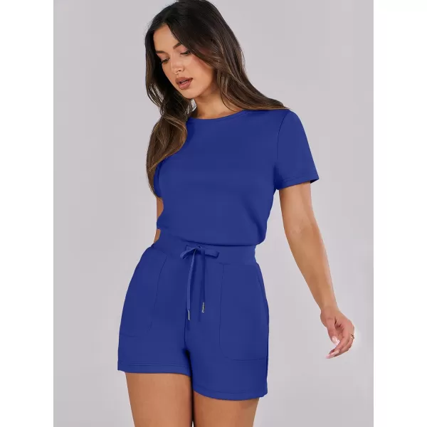 imageANRABESS Womens Summer Crewneck Casual Loose Short Sleeve One Piece Rompers Jumpsuit Outfits with PocketsRoyal Blue