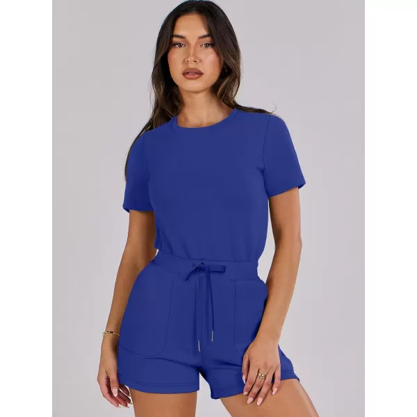 imageANRABESS Womens Summer Crewneck Casual Loose Short Sleeve One Piece Rompers Jumpsuit Outfits with PocketsRoyal Blue