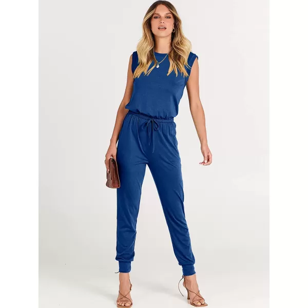 imageANRABESS Womens Summer Crewneck Sleeveless Casual Loose Stretchy Jumpsuits Rompers with PocketsBlue
