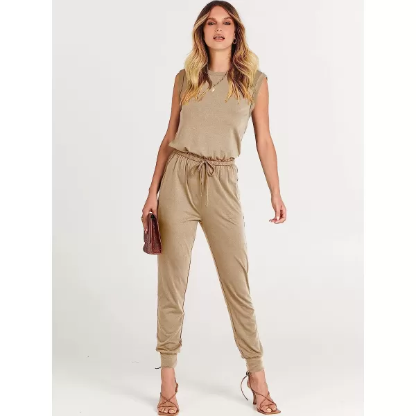 imageANRABESS Womens Summer Crewneck Sleeveless Casual Loose Stretchy Jumpsuits Rompers with PocketsKhaki