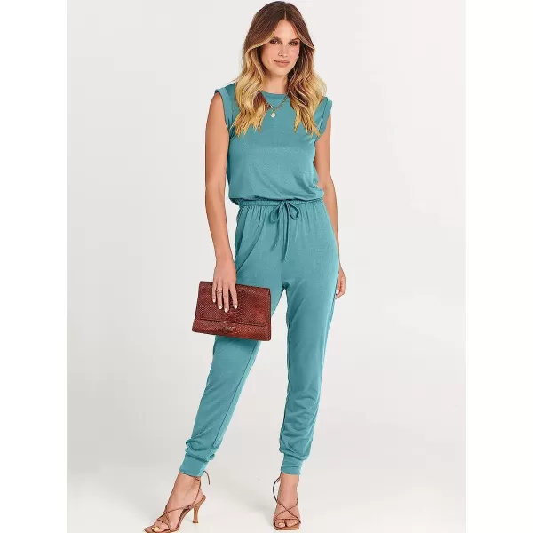 imageANRABESS Womens Summer Crewneck Sleeveless Casual Loose Stretchy Jumpsuits Rompers with PocketsLake