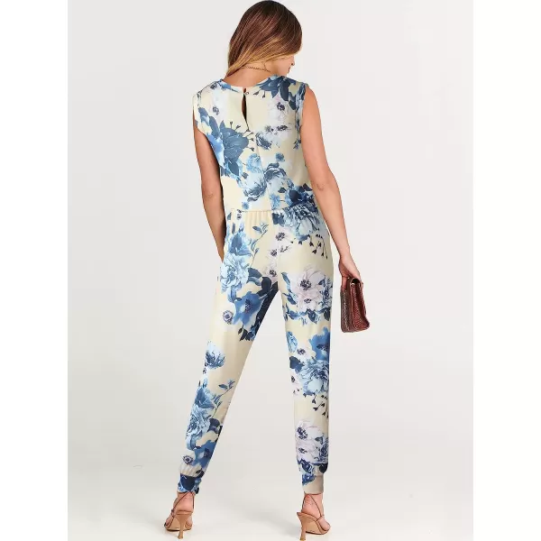 imageANRABESS Womens Summer Crewneck Sleeveless Casual Loose Stretchy Jumpsuits Rompers with PocketsTie Dye Yellow