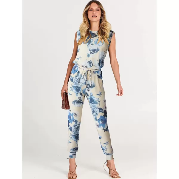 imageANRABESS Womens Summer Crewneck Sleeveless Casual Loose Stretchy Jumpsuits Rompers with PocketsTie Dye Yellow