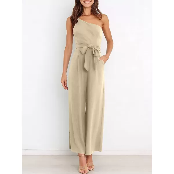imageANRABESS Womens Summer Dressy One Shoulder Sleeveless Tie Waist Backless Casual Wide Leg Jumpsuit Rompers PocketsYellow