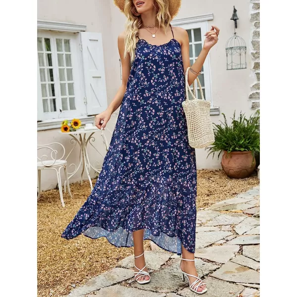 imageANRABESS Womens Summer High Low Ruffle Maxi Dress Spaghetti Strap Print Flowy Beach Long DressPrint 01