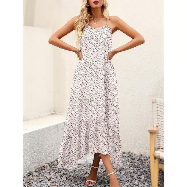imageANRABESS Womens Summer High Low Ruffle Maxi Dress Spaghetti Strap Print Flowy Beach Long DressPrint Blush