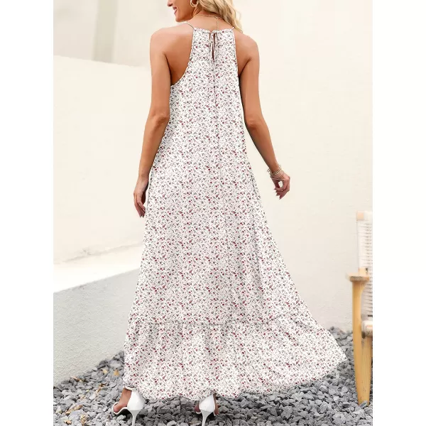 imageANRABESS Womens Summer High Low Ruffle Maxi Dress Spaghetti Strap Print Flowy Beach Long DressPrint Blush