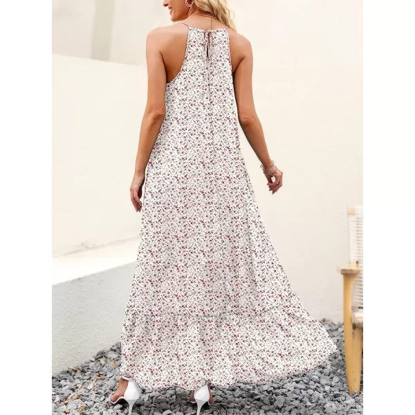 imageANRABESS Womens Summer High Low Ruffle Maxi Dress Spaghetti Strap Print Flowy Beach Long DressPrint Blush