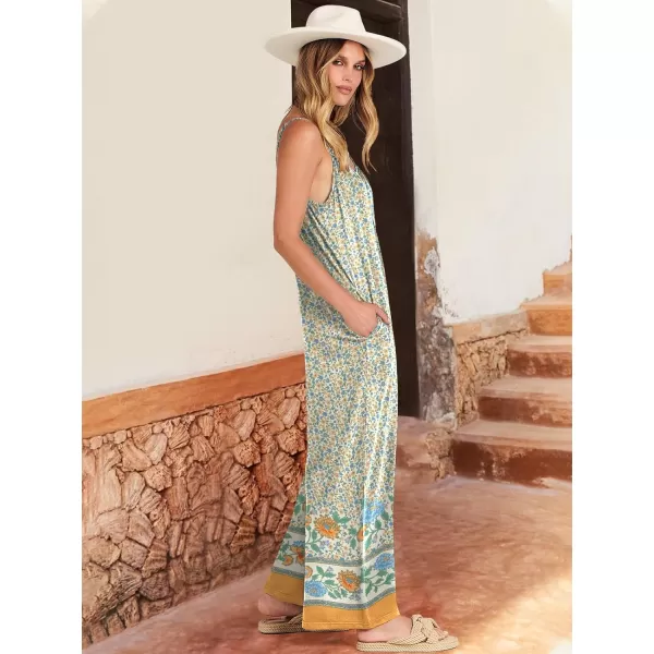 imageANRABESS Womens Summer Loose Casual Sleeveless Spaghetti Strap Wide Leg Jumpsuits Rompers Outfits with PocketsFloral Yellow 2