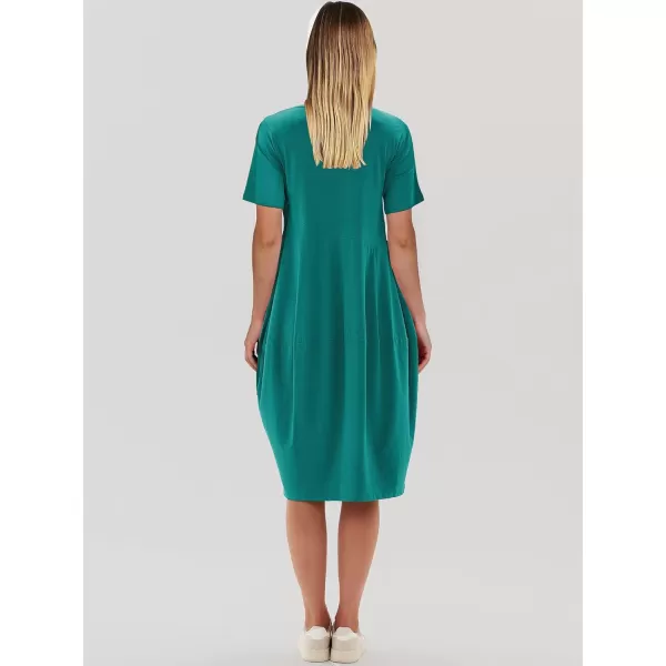 imageANRABESS Womens Summer Midi Dress Casual Loose Crewneck Short Sleeve T Shirt Sundress with PocketsBlue