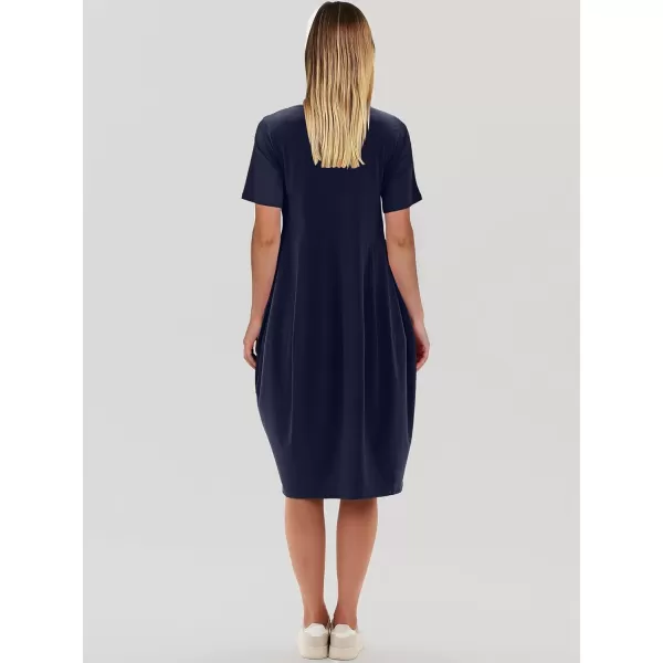 imageANRABESS Womens Summer Midi Dress Casual Loose Crewneck Short Sleeve T Shirt Sundress with PocketsNavy Blue
