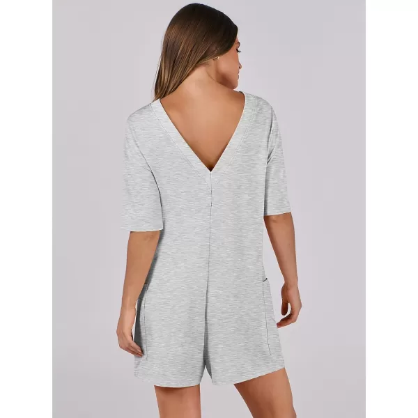 imageANRABESS Womens Summer Oversized TShirts Rompers Short Sleeve Loose Casual Short Jumpsuit Overall Onesie Lounge OutfitsLight Grey