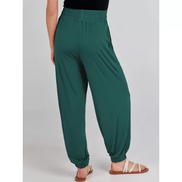 imageANRABESS Womens Summer Palazzo Pants Casual Loose Elastic High Waist Lounge Baggy Joggers Trousers with PocketsGreen